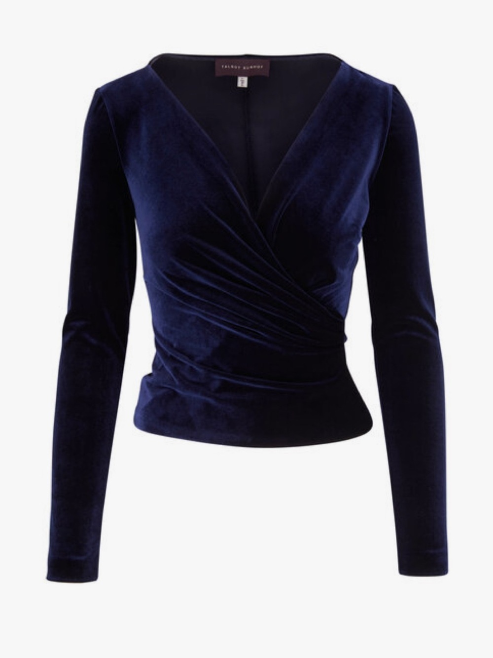 NWT Talbot Runhof Midnight Stretch Velvet Top
